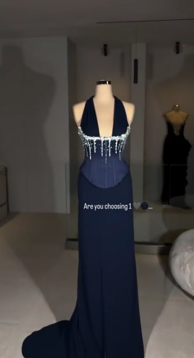 Sexy Halter Pink Chiffon Beaded Mermaid Evening Dress Party Gown cc3011