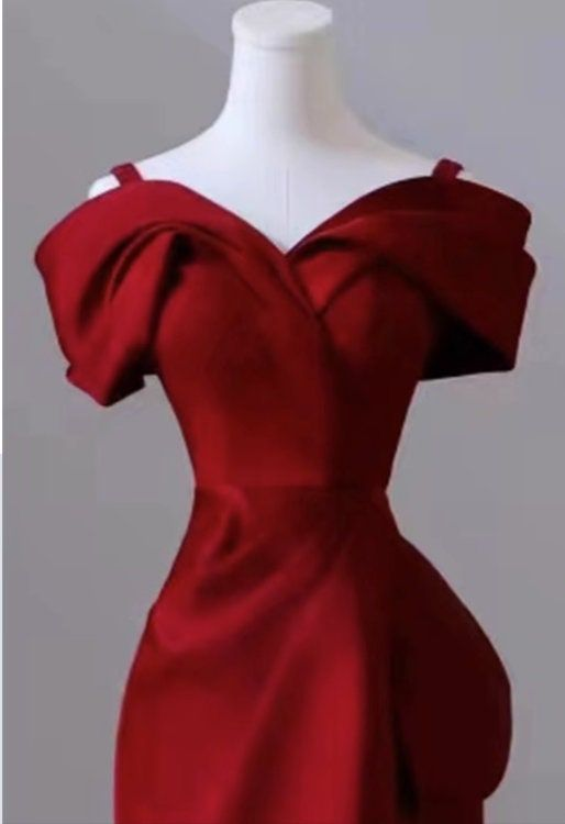 Elegant Red Evening Dress Women's Dress High-end Elegant Dress cc1151