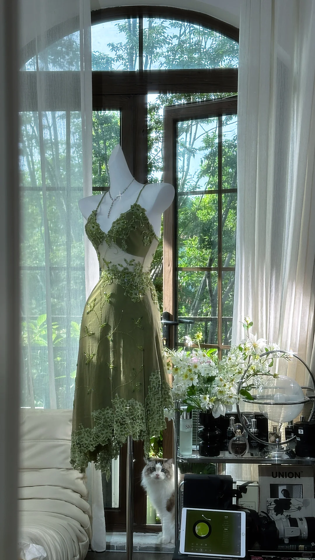 Vintage Lace Appliques Green Homecoming Dress Sexy Straps Birthday Party Dress cc3337