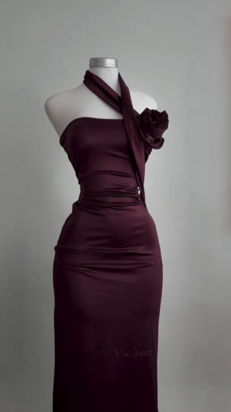 Vintage Burgundy Sheath Party Evening Dress,Long Prom Dress cc2940