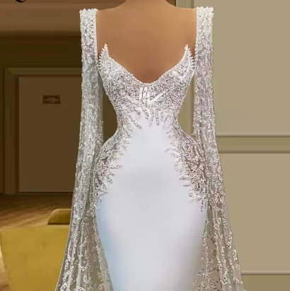 White evening dresses long elegant modest formal dress Prom Dress C1799