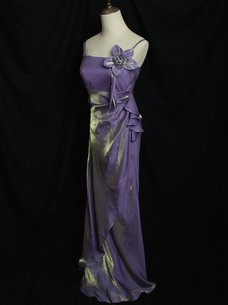 Purple Vintage Floral Embellished Party Gown Formal Prom Dress Evening Dress cc1506