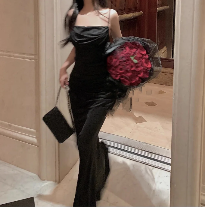 Elegant Sexy Bodycon Mermaid Dress Fashion Straps Evening Party Dress cc1608