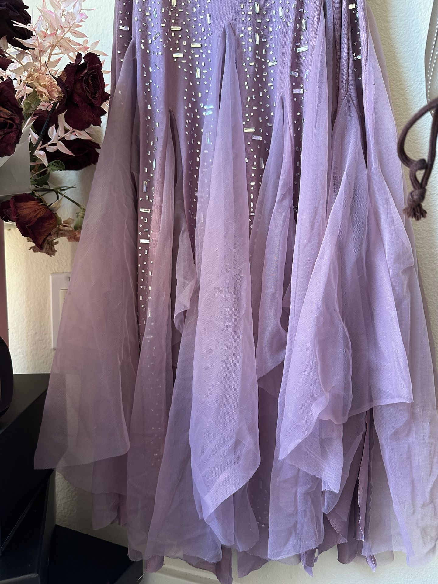 Elegant Purple Mermaid Off-shoulder Strap Sequin Chiffon Long Prom Dress Evening Dress cc4981