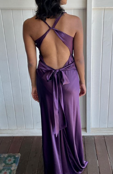 Sexy Backless Purple Long Party Dress Formal Evening Dress Prom Gown cc1413