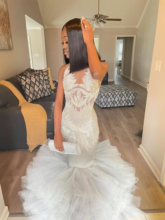 Mermaid Long Prom Dress Custom Made Charming Evening Dress cc267