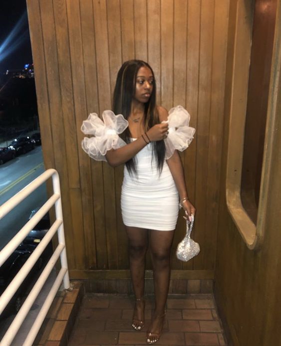Black Girl 18th Birthday Outfits Tight White Homecoming Dress cc170