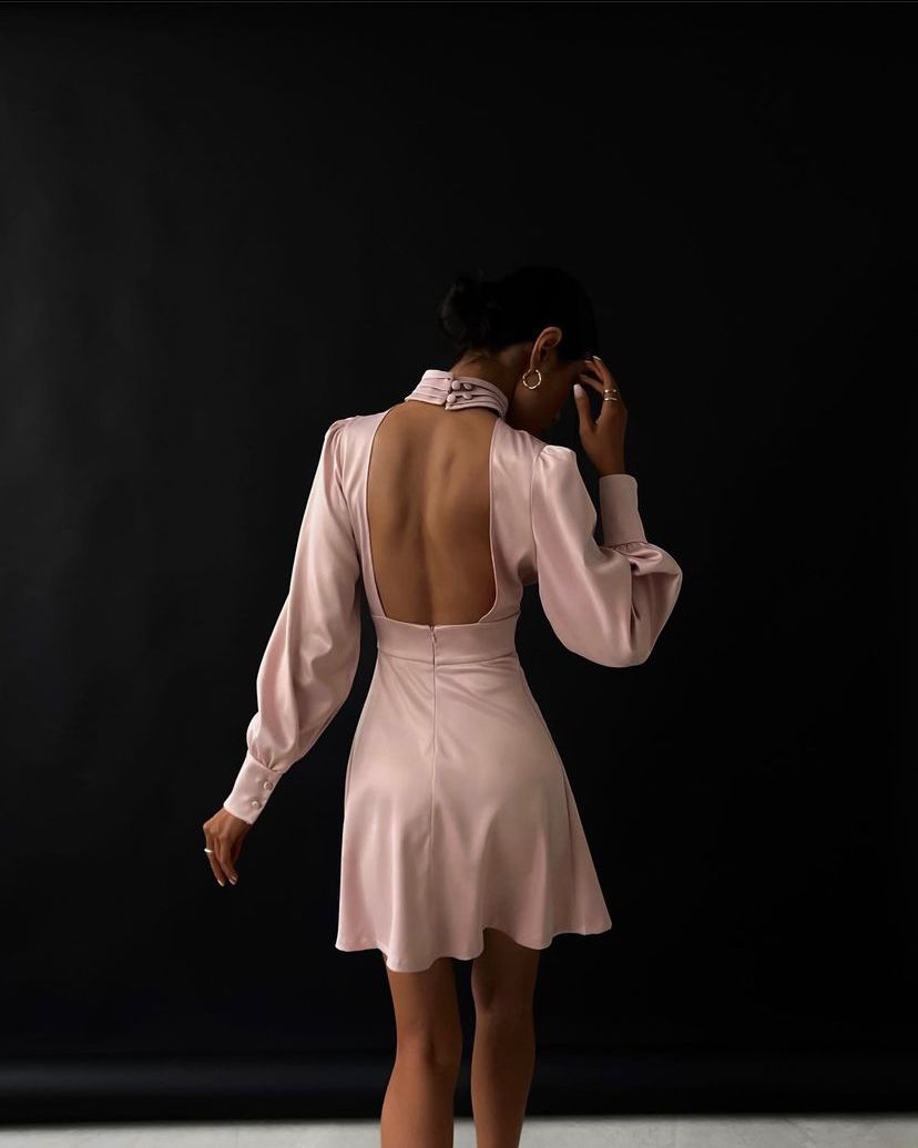 Elegant Simeple Prom Dress With Long Sleeves Above Kneen Length Homecoming Dress c2499