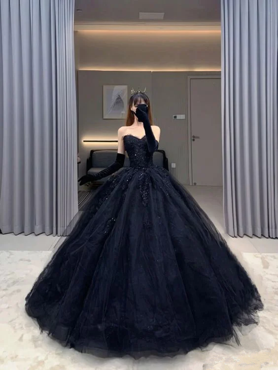 Black Ball Gown Sweet 16 Dress Quinceanera Dress C2164