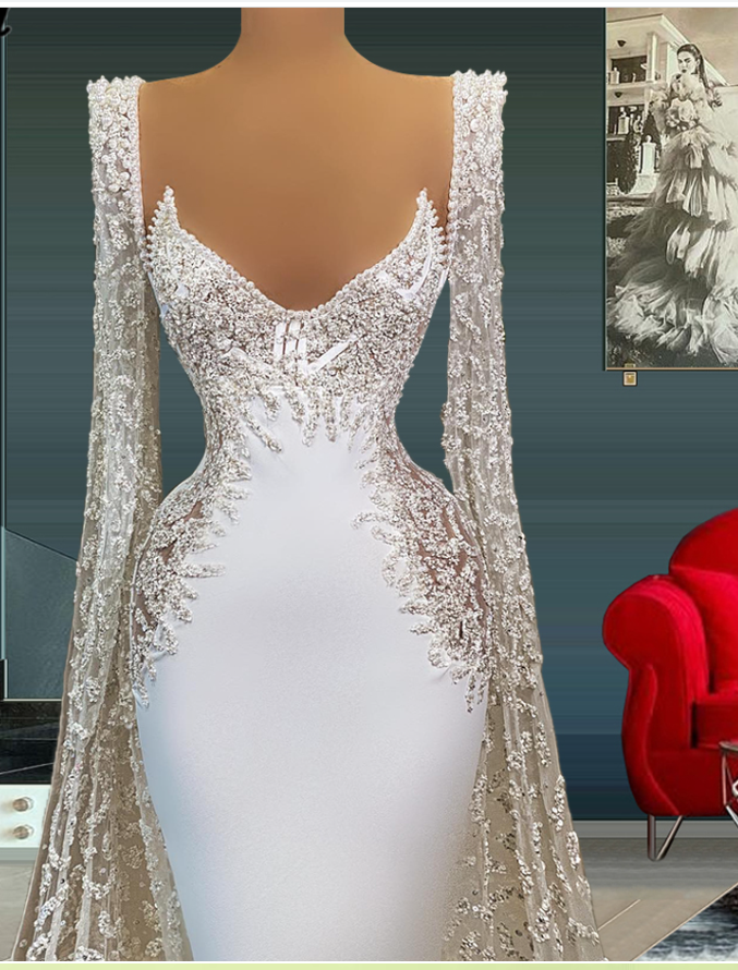 White evening dresses long elegant modest formal dress Prom Dress C1799