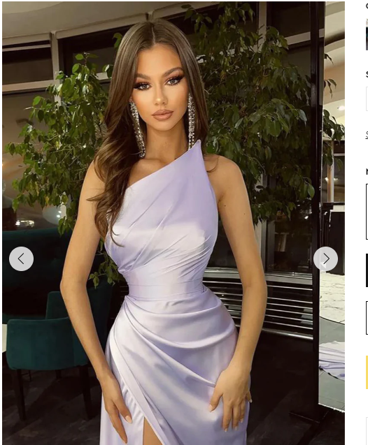 Simple Long One Shoulder Slit Mermaid Prom Dresses c2868