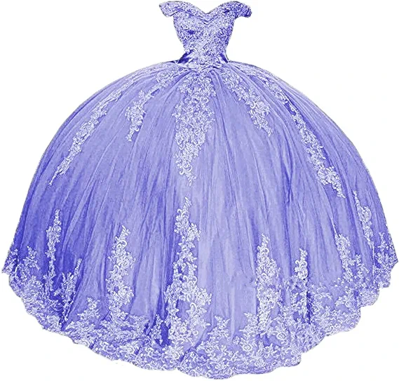 Off The Shoulder Ball Gown Satin Princess Dress With Lace Back With Big Bow cc477