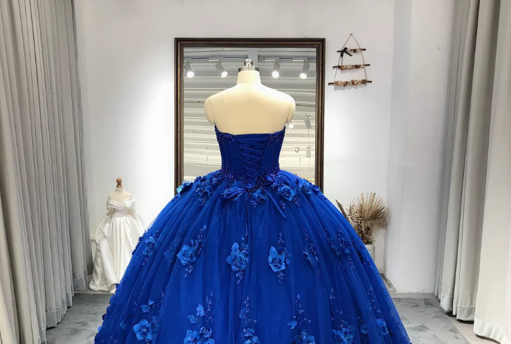 Royal Blue Quinceanera Dress Ball Gown With Appliques Sweet 16 Dress c2561