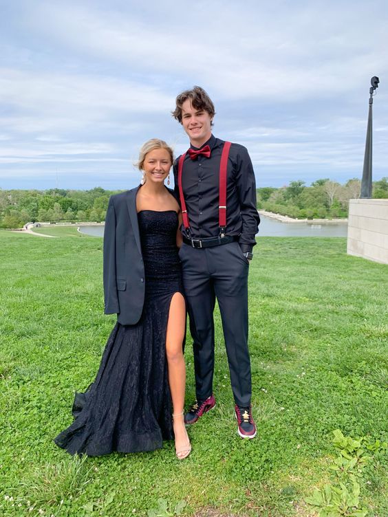 Mermaid Strapless Prom Dress With Split Charming Evening Dress cc238