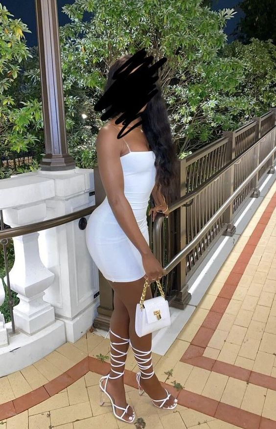 White tight fashion graduation dress