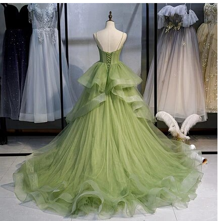 Fluorescent green Strapless Full Length Wedding Dress Prom Dress Evening Dress Formal Occasion Party Dress C1496