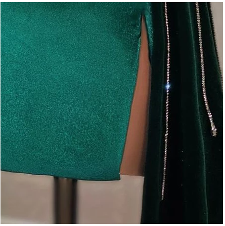 Unique Green Short Party Dress Chic Sleeves Homecocoming Dress C2028