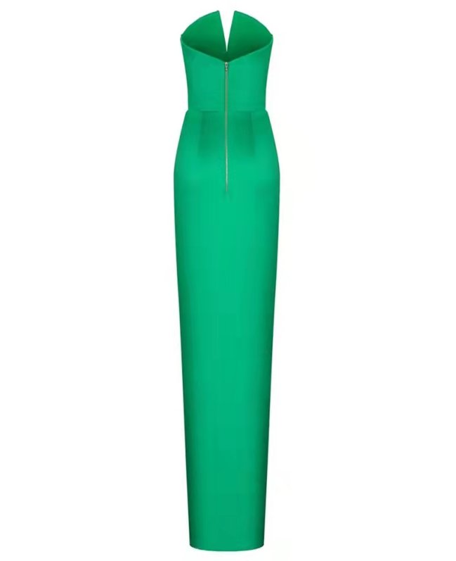 Green Simple Prom Dress Sexy Party Dress Strapless Evening Dress C2345