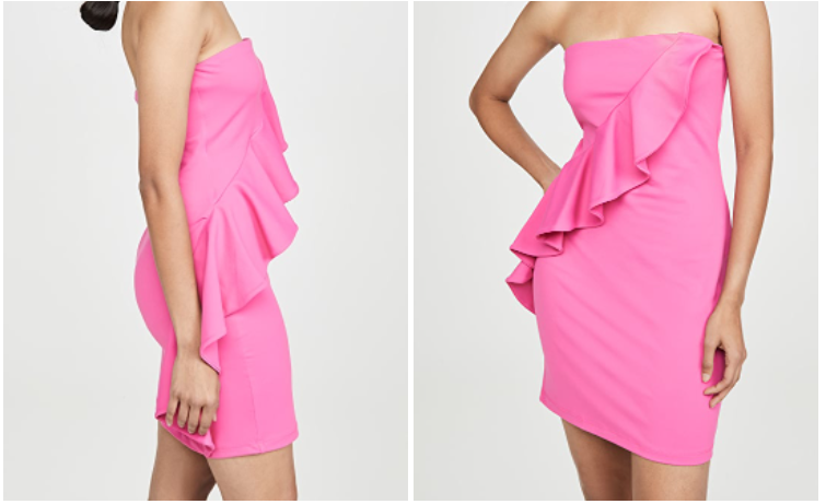 Hot Pink Strapless Tight Homecoming Dress c3330