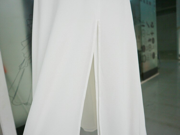 Spaghetti Straps White Hight Split Prom Dress c2584
