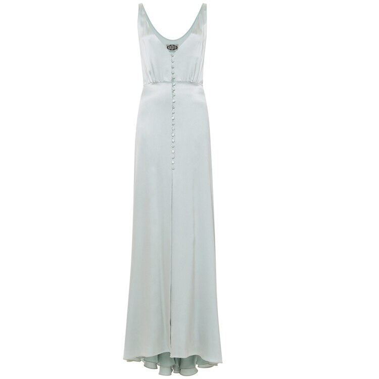 A-line Simple Long Prom Dress Sleeveless Party Dress c3400