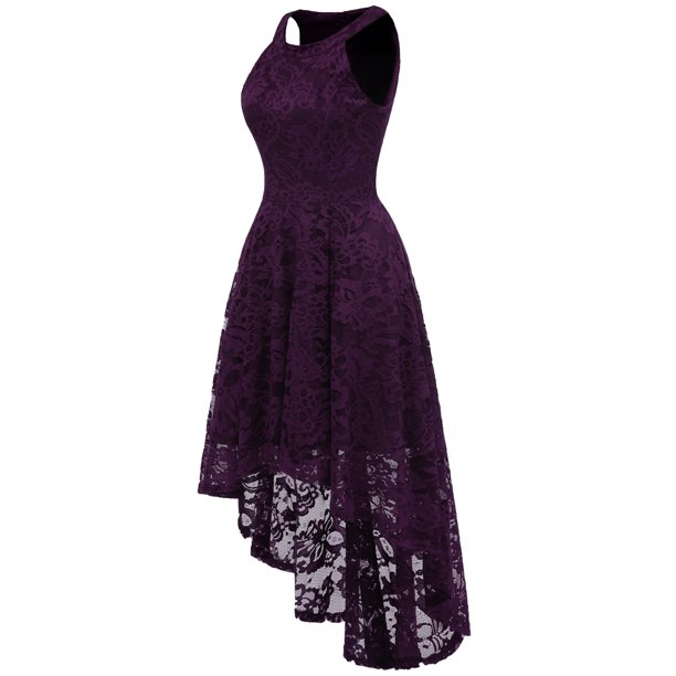 Women's Halter Hi-Lo Floral Christmas Lace Dress Bridesmaid Party Cocktail Dresses Lace Party Dress c2712