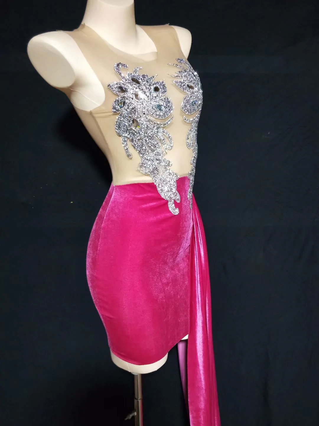 Sparkly Rhinestones Mesh Dress New Arrival Homecoming Dress cc25