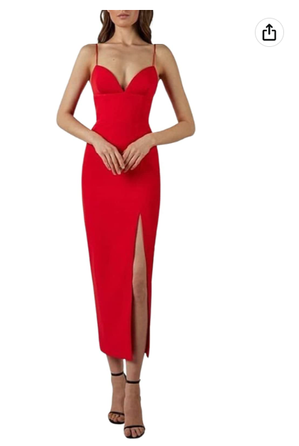 Spaghetti Straps Simple Prom Dress Blue Party Dress With Hight Split C2263