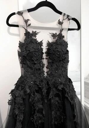 Spaghetti Straps Lace Prom Dresses, A-line Elegant Newest Long Prom Dresses C160