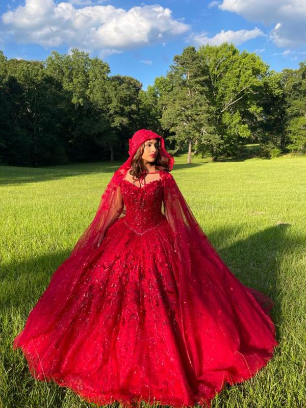 Elegant Long Prom Dresses Red Ball Dress C2062