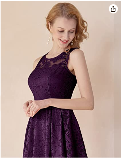Women's Vintage Floral Lace Sleeveless Hi-Lo Cocktail Formal Swing Dress Party Dress c2682