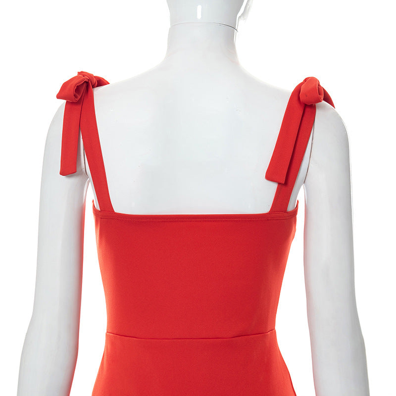 Tied Detail Ruffle Hem Bodycon Dress Short Homecoming Dress c2495