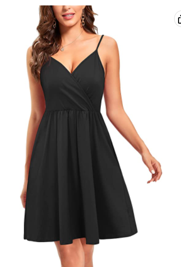 V-Neck Spaghetti Strap Homecoming Dress with Pockets c2688