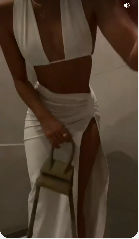 White Sexy Prom Dress With Drawstring Design Chic Party Dress Halther Neck White Party Dress C2431