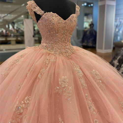 Sweetheart Quinceanera Dress Blush Pink Beaded Sweet 16 Party Dress Ball Gowns c2764