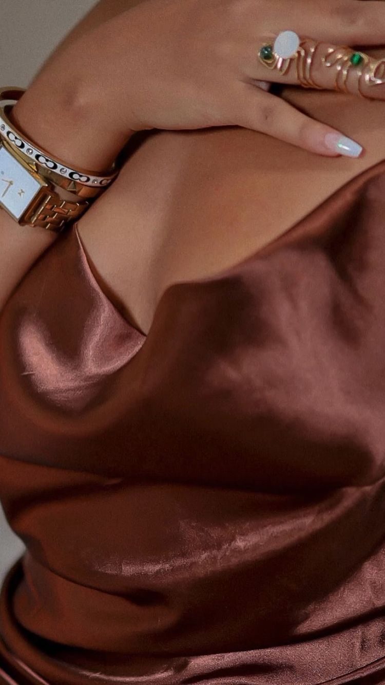 Brown Silk Satin Short Birthday Party Dress cc432