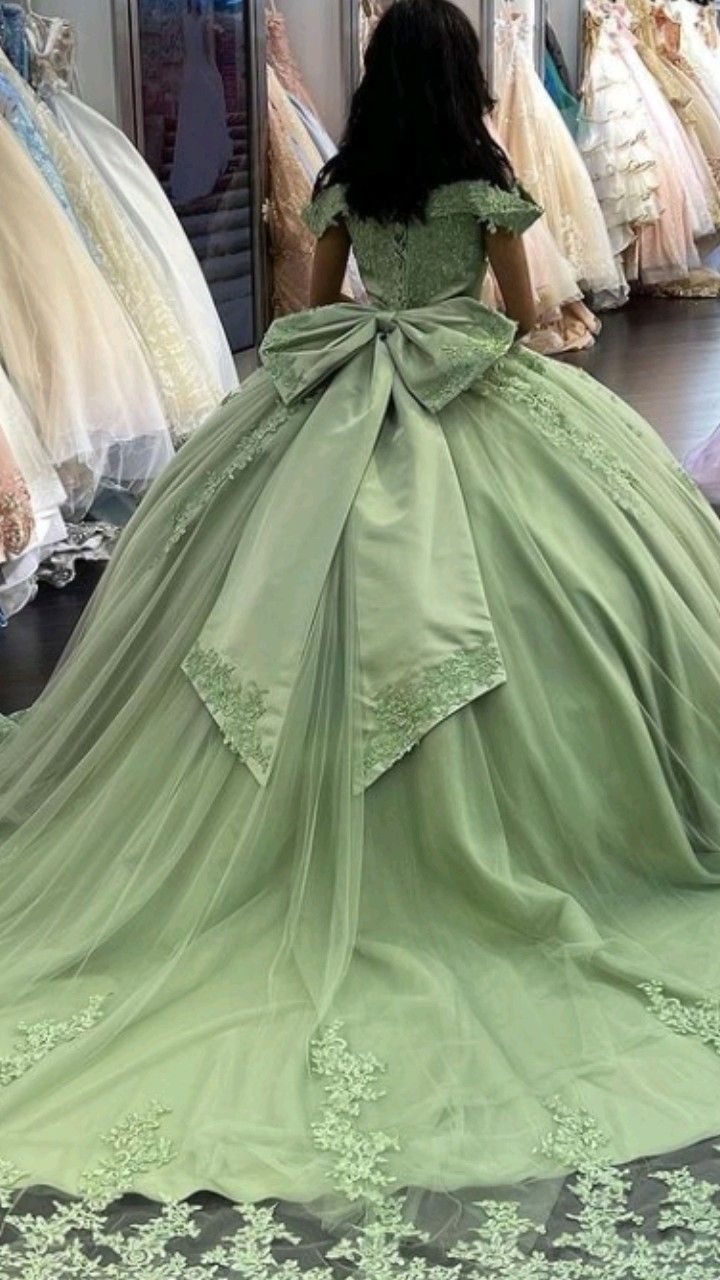 Off The Shoulder Ball Gown Satin Princess Dress With Lace Back With Big Bow cc477