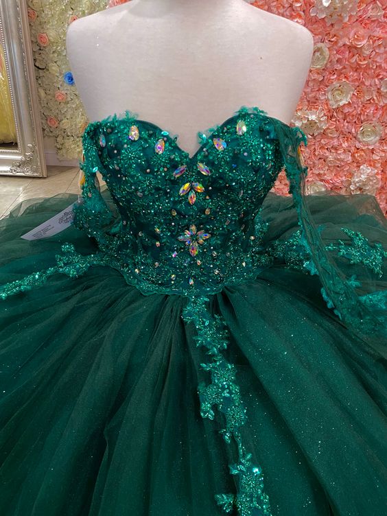 Emerald Green Quinceanera Dresses Sweet 16 Dress Charming Birthday Dre CherryPromDress Emerald Green Quinceanera Dresses Sweet 16 Dress Charming Birthday Dre CherryPromDress