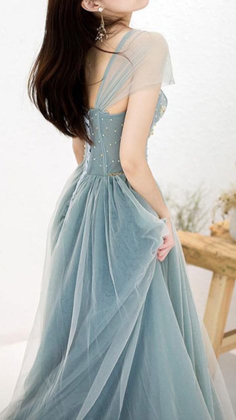 Elegant Off Shoulder A-Line Beaded Long Prom Dress With Appliques C2372