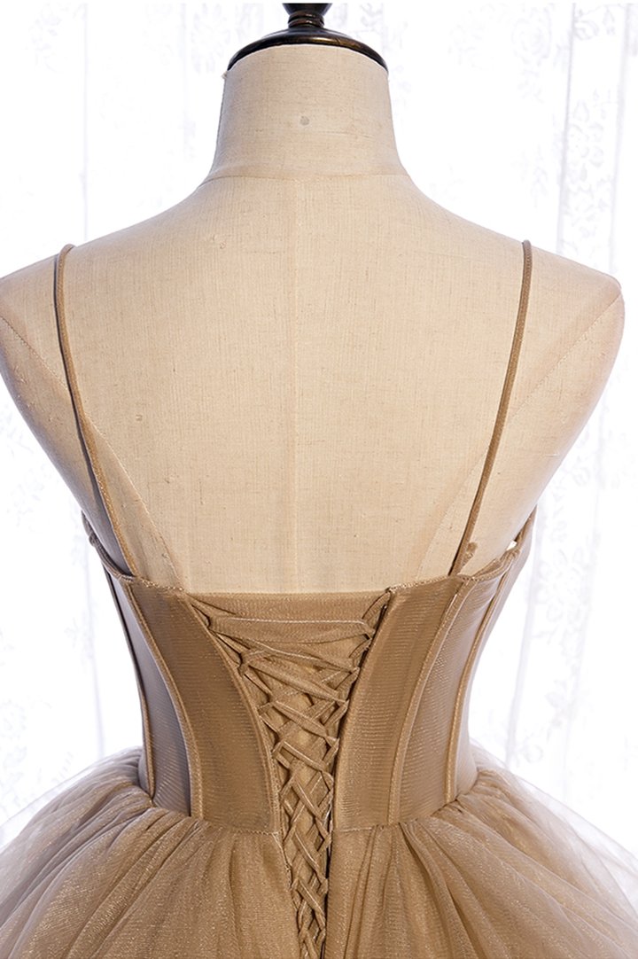 Cute tulle long A line prom dress evening dress C1859