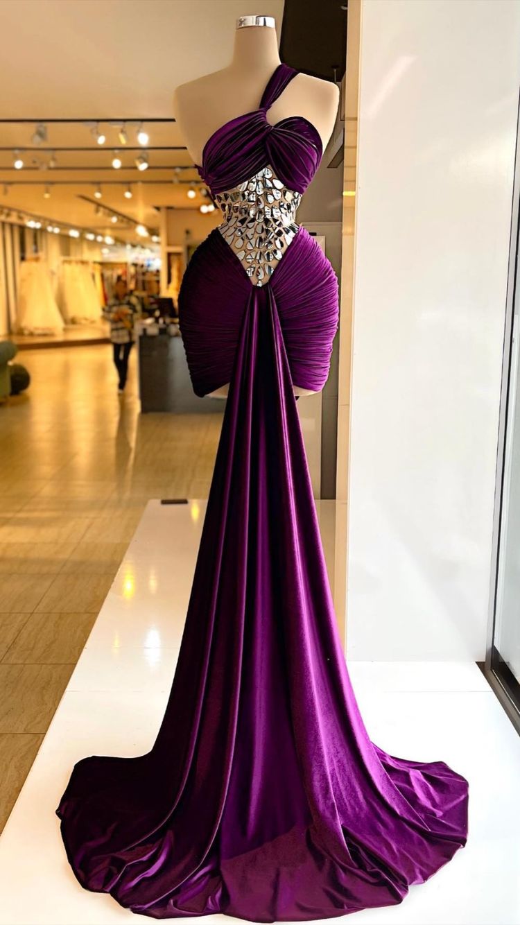 Dark Purple Vlevet Party Dress Sexy Prom Dress C2340