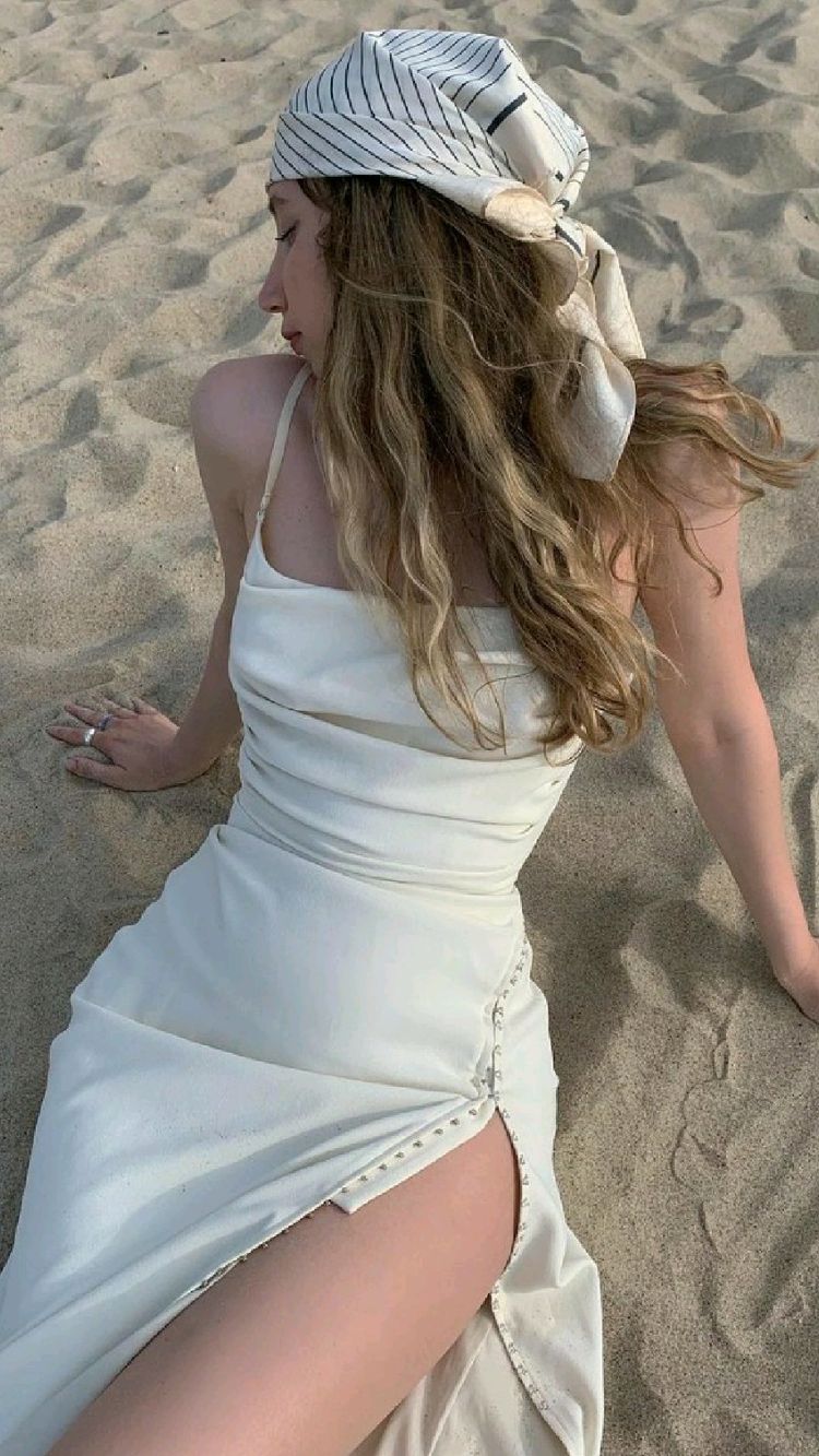 Spghetti Straps Prom Dress With High Split , Beach Party Dress C2025