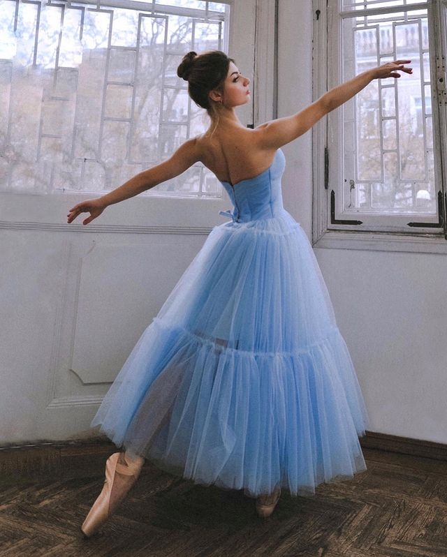 Beauty Strapless Blue Long Prom Party Dress C781