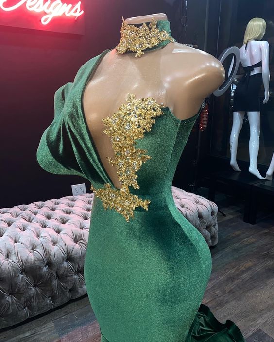 Green Mermaid Prom Dresses,Long Prom Dress C1972