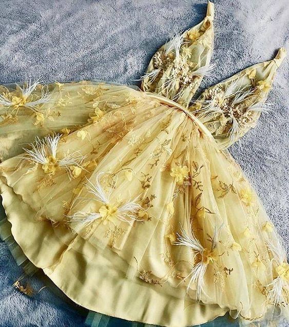 Sweet Short Prom Dresses, A-line V-neck Sleeveless 3D Flowers Homecoming Dress C2211