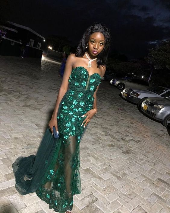 Sexy Mermaid Sweetheart Prom Dresses Green Appliques Sequin Evening Party Dresses C2177