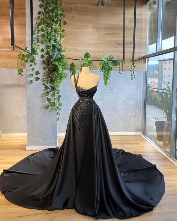 New Arrival black Long evening Prom Dress C1748