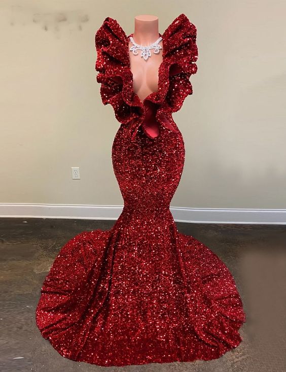 red prom dresses, deep v neck prom dresses, mermaid evening dresses, cheap evening dress, red prom dresses, sparkly evening dress,new arrival evening dress C1752