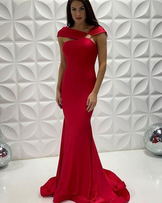 Red long prom dress, evening dress C1818