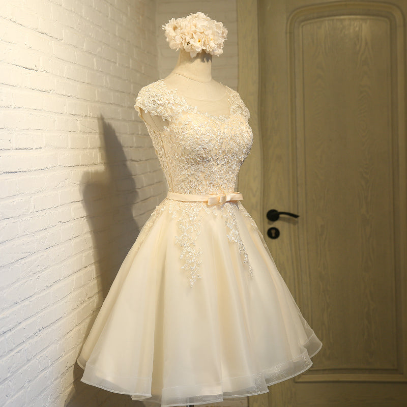 Charming A-line lace short prom dress,homecoming dresses c2694